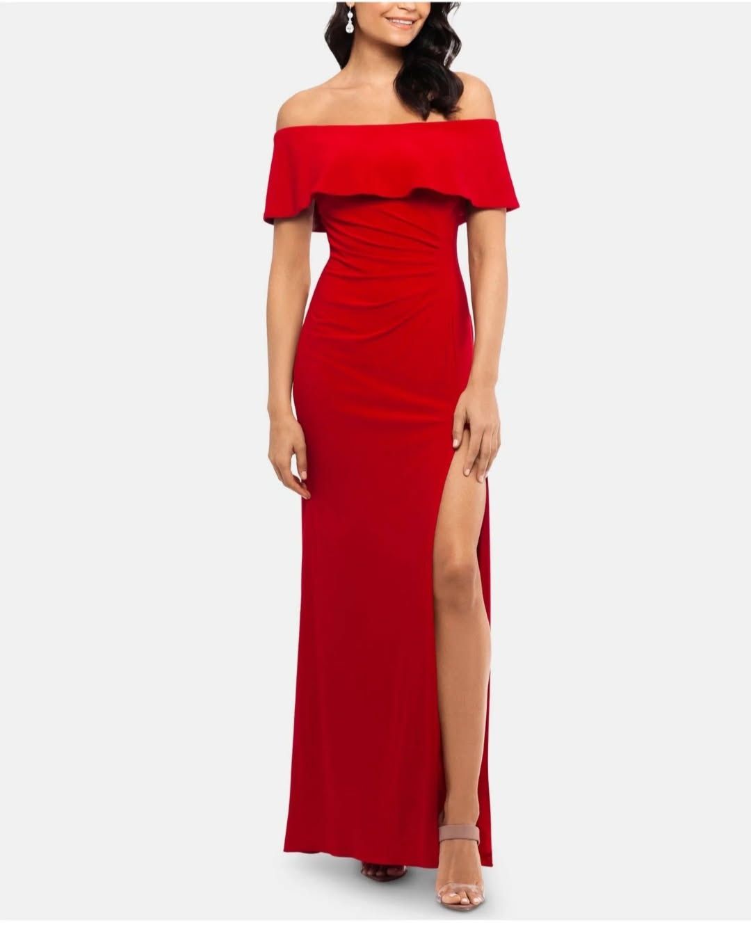 NEW Macys Petite Off The Shoulder Gown