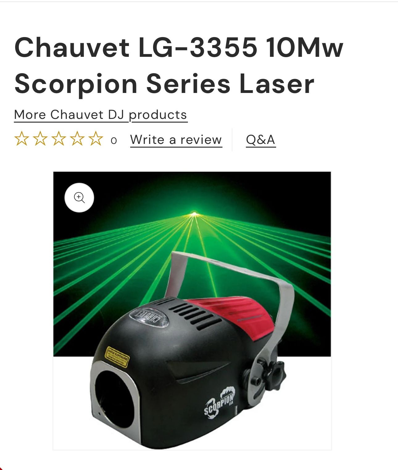 Chauvet LG-3355 10Mw Scorpion Series Laser