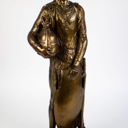 Gilded Statue Of A Knight With Helmet And Shield