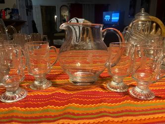 Matching Princess House Pitcher and 4 cups