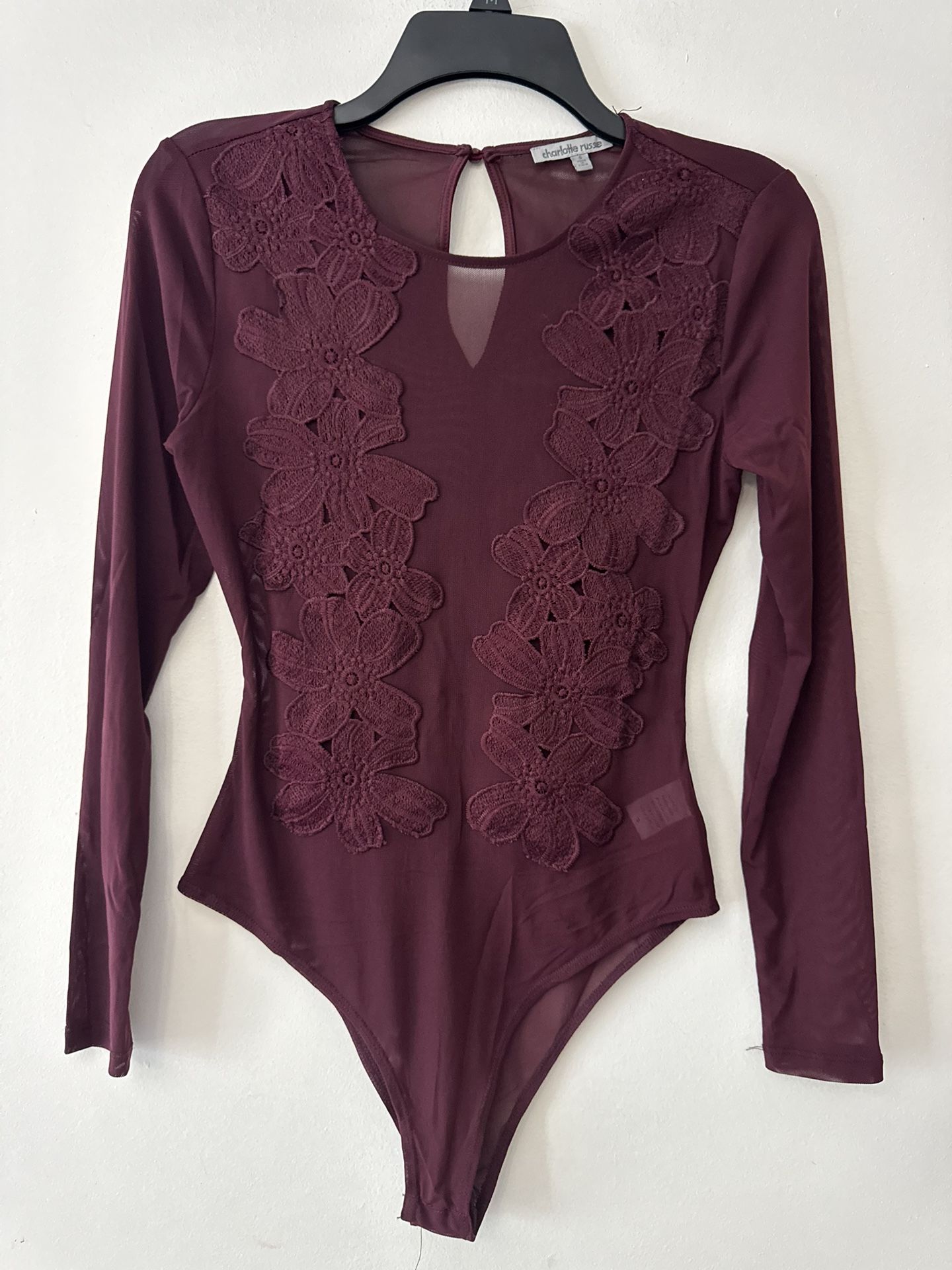 Burgendy Charlotte Russe Bodysuit