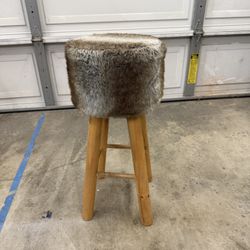  Bar stool with a faux fur seat