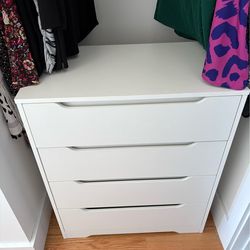 4 Drawer White Dresser