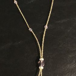 Gold, purple, and copper colored choker necklace from Italy