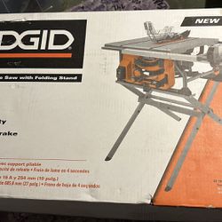 Brand new Never Opened 15amp 10in Portable RIDGID table saw With Stand 
