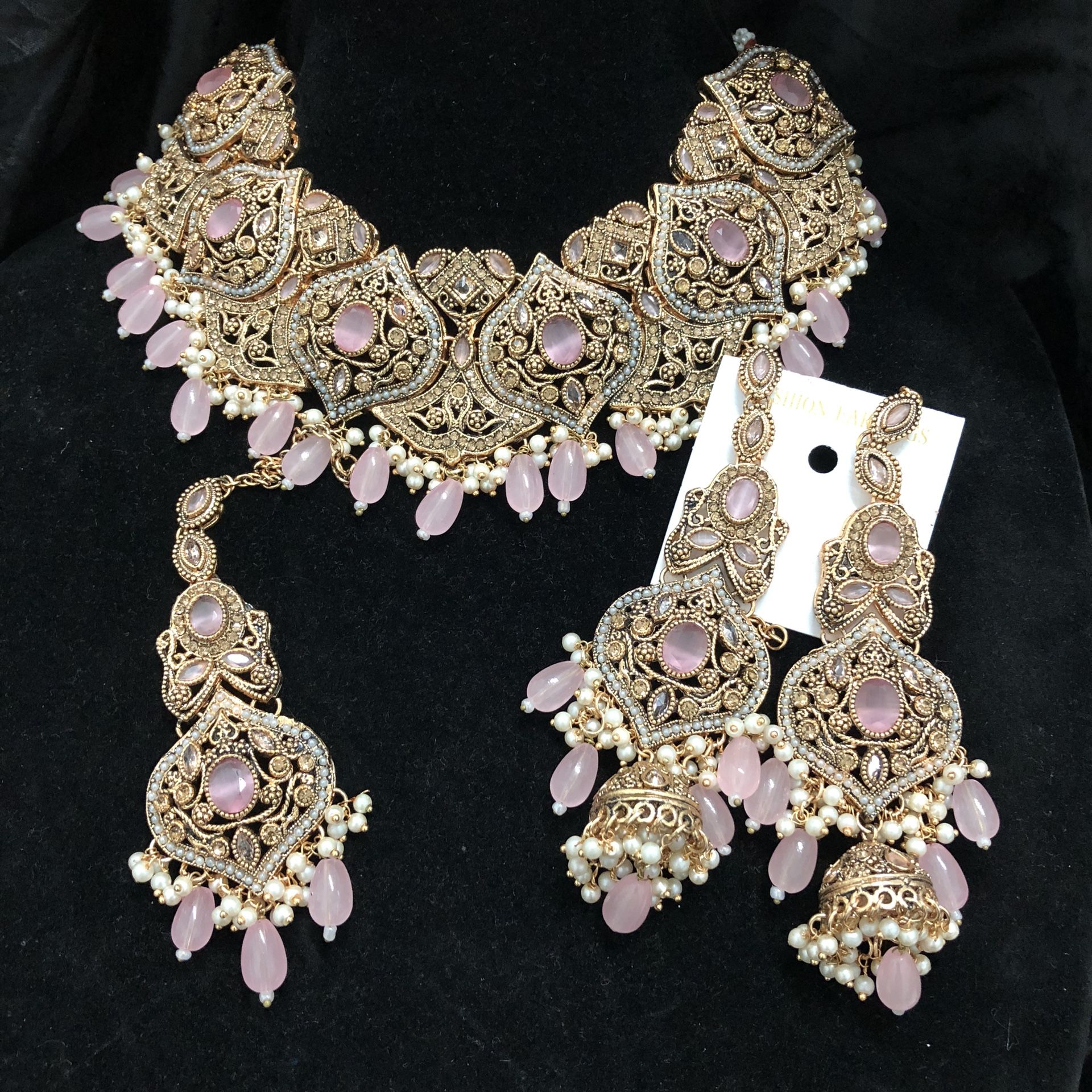 Pakistani Pink Semibridal Set Jhumki Jhumka Indian Jewelry Jewellery
