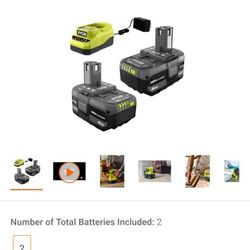Ryobi 4Ah 18 Lithium-ion Starter Kit