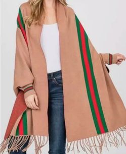 Caramel Brown Sweater Shawl Scarf