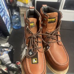 Wolverine Leather Work Boots Sz10 Steel Toe