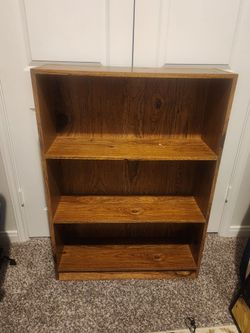 Wood Grain Bookcase 3-Shelf