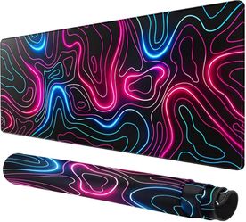 Neon Blue & Pink Gaming Mouse Pad