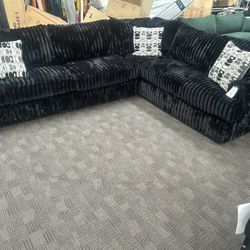 Black Oversized Comfy Sectional 