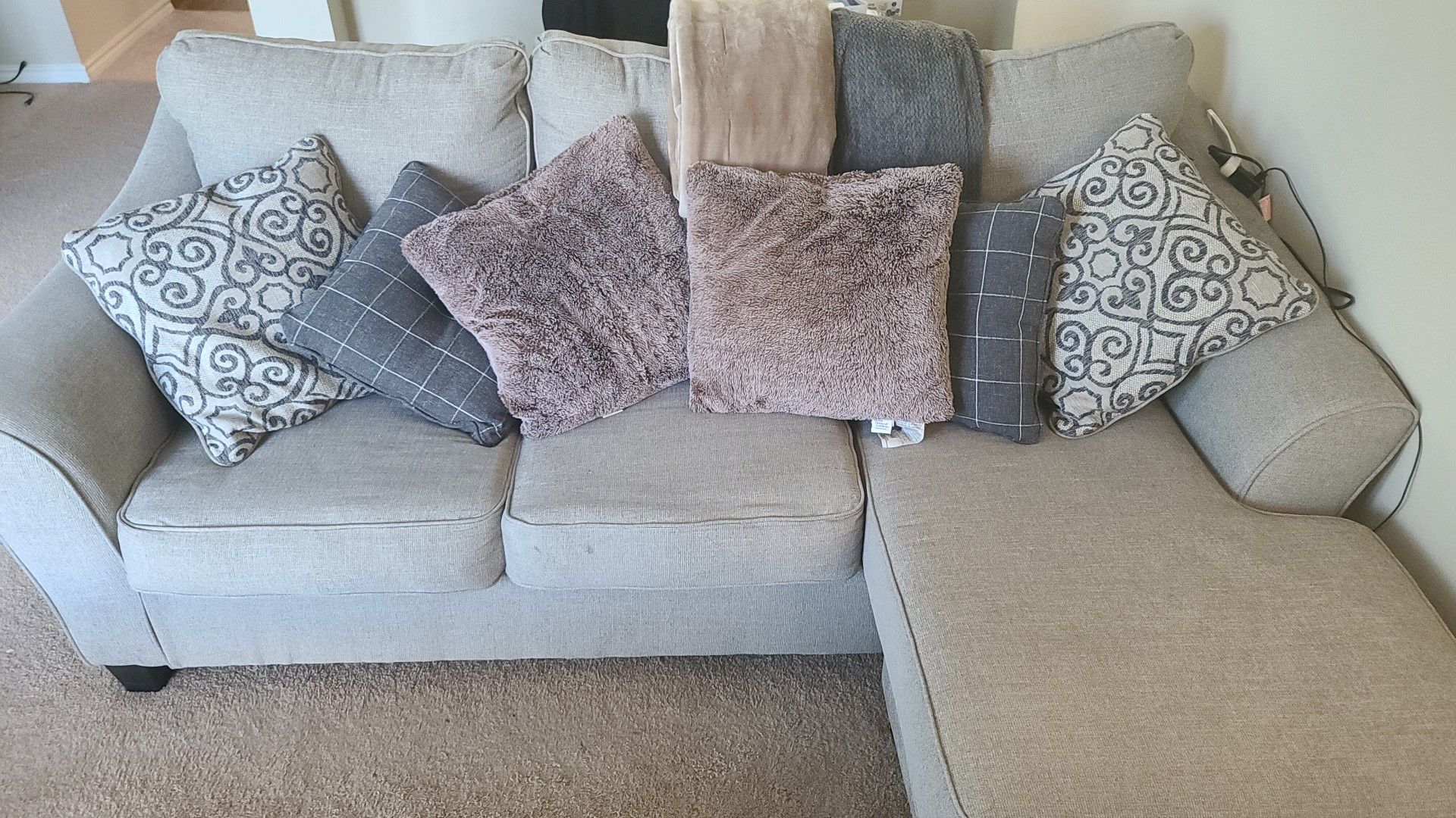 Beige 3 Cushion Couch