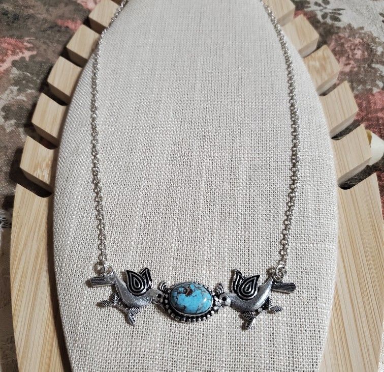 Silver Necklace With Turquoise