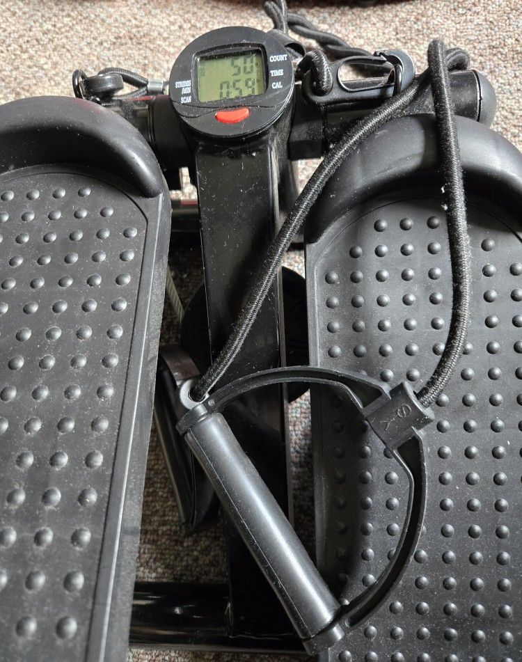 Hydraulic Fitness Stepper with LCD Monitor - Mini Stepper with 300LBS Loading Capacity and Resistance Bands