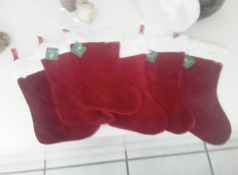 Six Christmas Stockings New w Tags