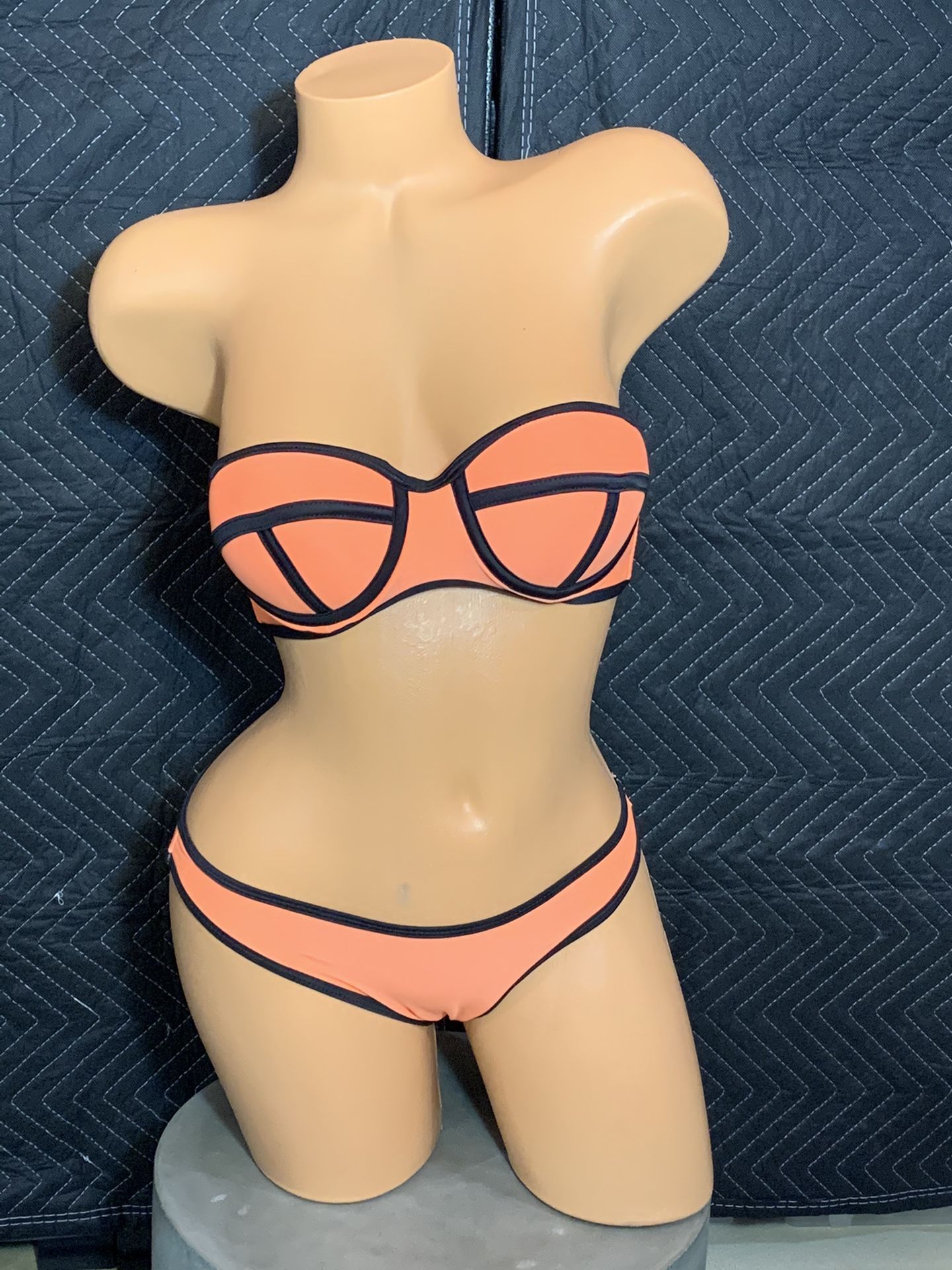 New Hot Orange Bikini Set w/ Straps