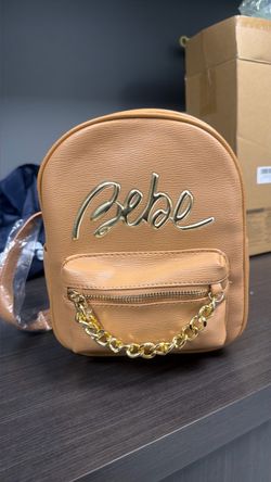 Bebe Mini Backpack with Gold Chain