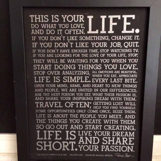 Holstee Manifesto Poster