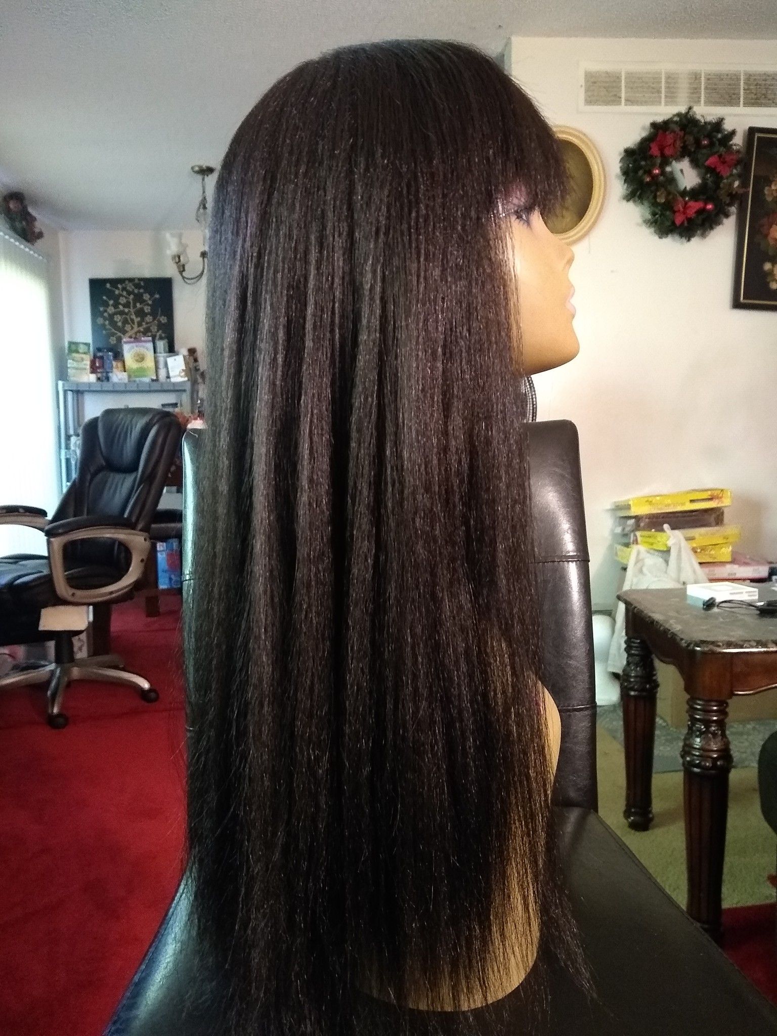 Human hair blend wig