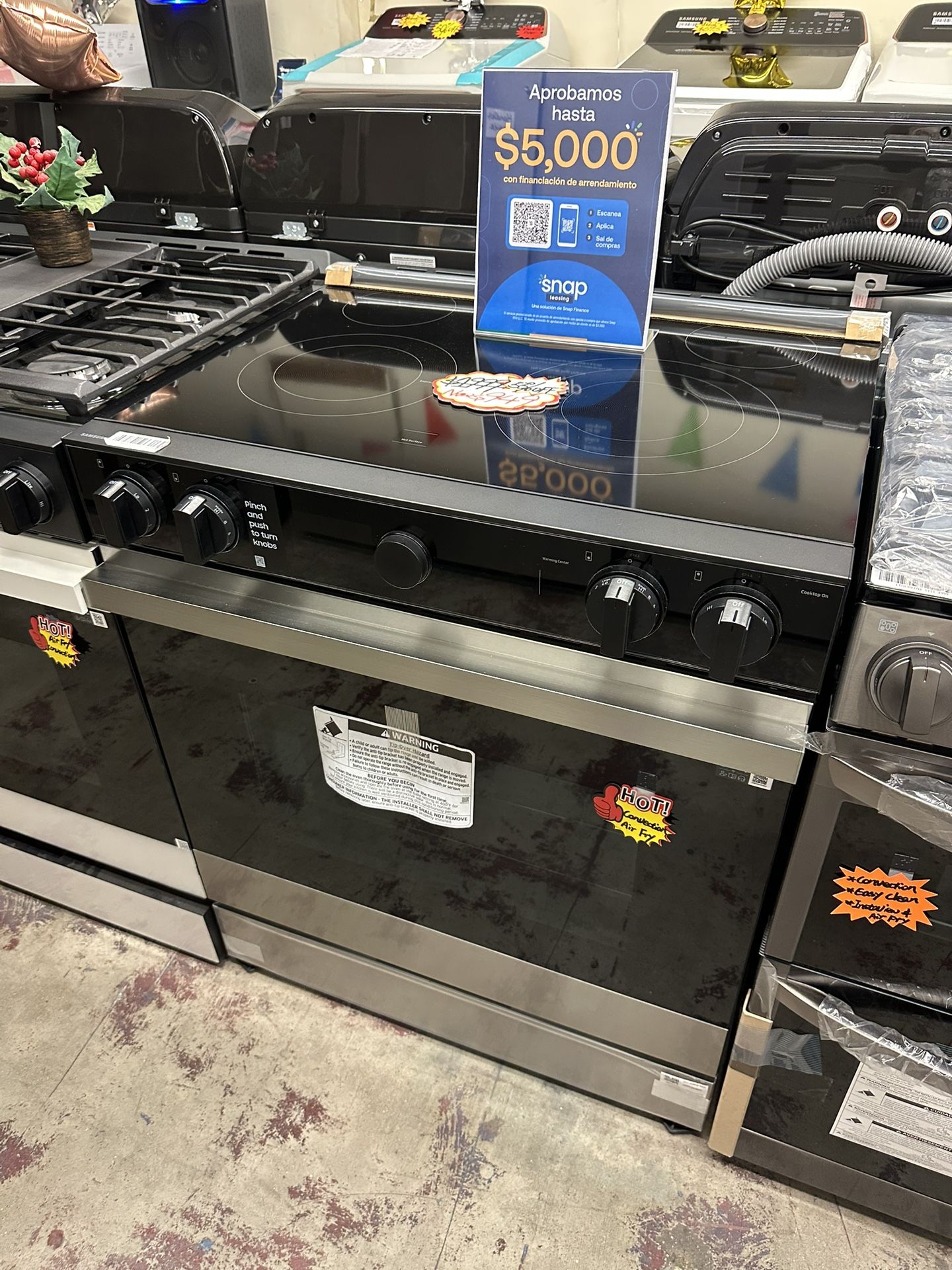Bespoke 30 in. 6.3 cu.ft. 5 Burner Element Smart Slide-In Electric Range