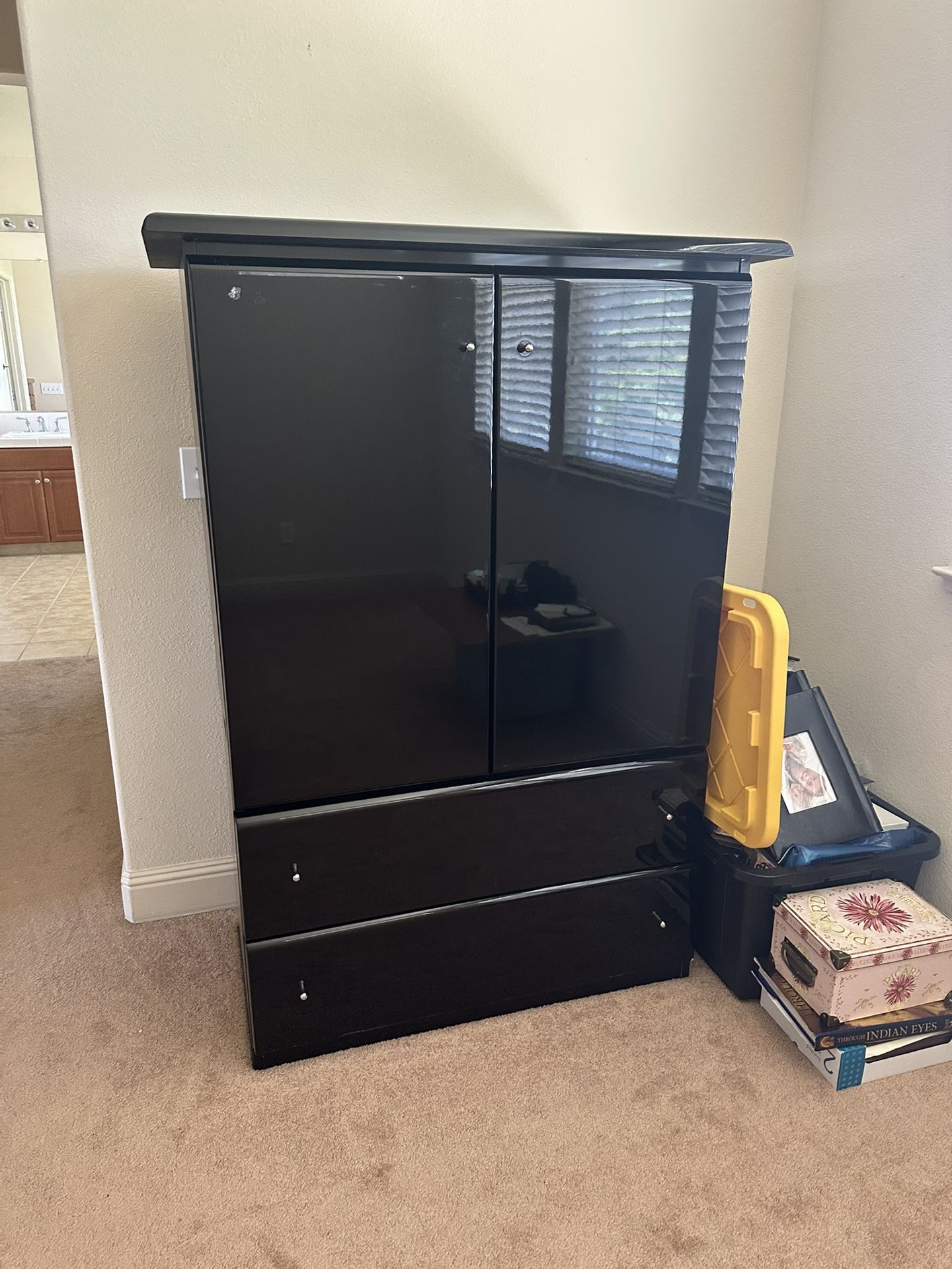 Black Armoire With Hidden Jewelry Drawer