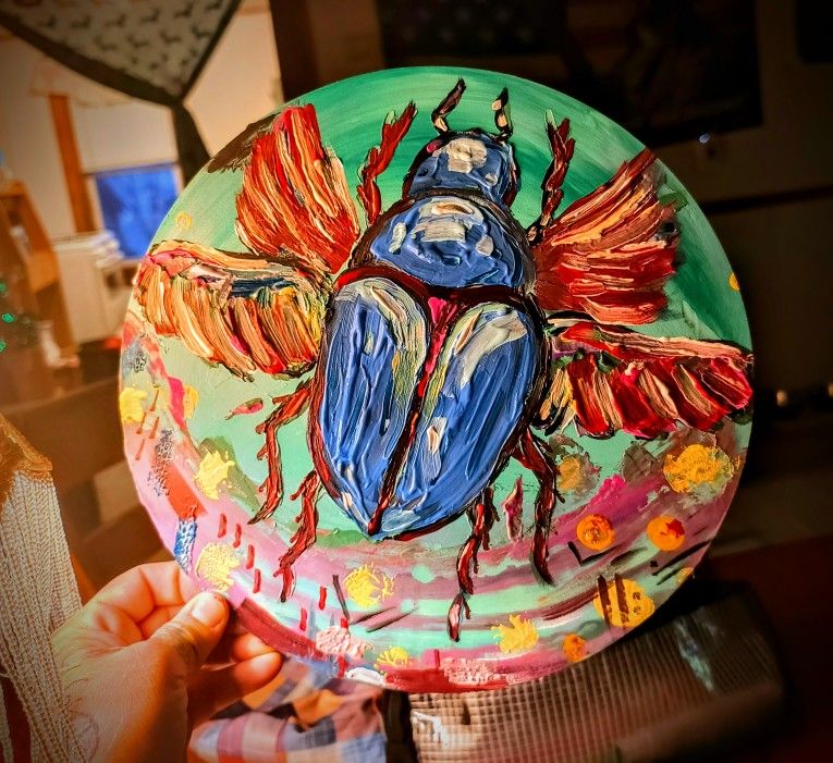 Scarab Acrylic Painting 