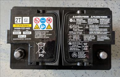 HONDA/ACURA OEM 12V BATTERY AGM AH 70 GROUP 48 H6