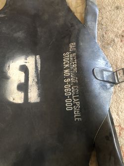 Old military rubber lined backpack