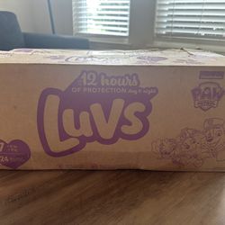 New LUVs diapers size 7 124 Count. 