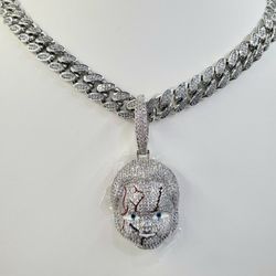 20" Necklace Silver Plated With Cubic Zirconia