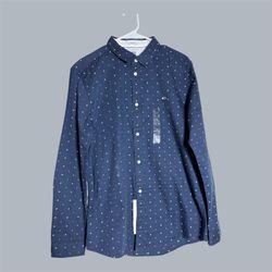 Tommy Hilfiger men's long-sleeved shirt, new with tag, size L, dark blue
