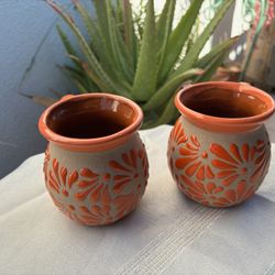 Mexican Hand Painted Coffee Cup Set