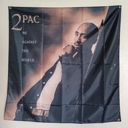2pac Me Against The World Album Cover Tapestry Wall Decor Flag Banner 47" x 47" with Grommets NEW