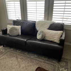 78” Long Leather Couch 