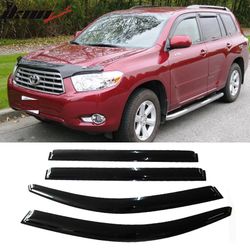 Fits 2008-2013 Toyota Highlander Window Visors Acrylic Sun Rain Deflector 4Pc Set