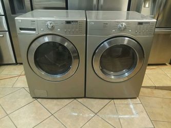 LG WASHER AND GAS DRYER SET FRONT LOAD SIDE BY SIDE OR STACKED