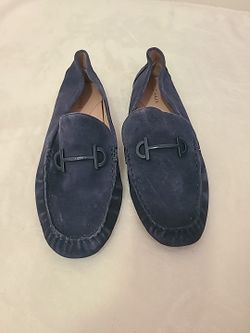 Cole Haan Tully Driving Loafers Navy Blue suede women’s Sz 10½ B  #W27157
