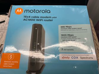 Motorola 16x4 Cable Modem + AC1900 WiFi Router