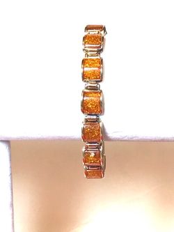 Genuine Silver Baltic Amber Bracelet