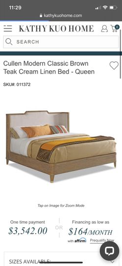 Teak queen bed frame