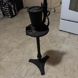 Vintage 1980’s Art Deco Cast Iron Dragon Smoking Stand 