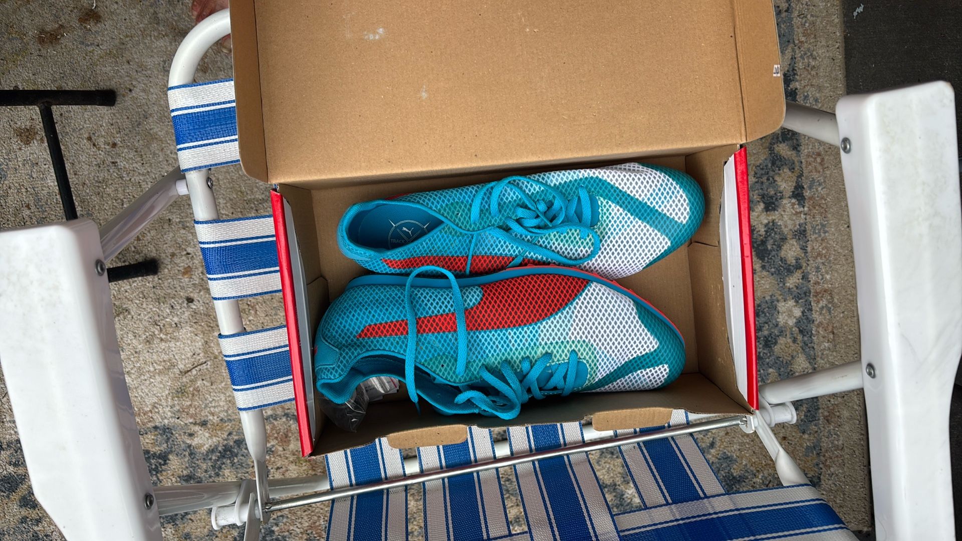 Puma track shoes or bicycle shoes brand new never been worn size 11 pay 200 asking 100