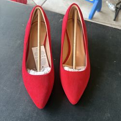 My Soft red velvet heels size 6.5