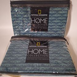 RARE National Geographic Home Collection Standard Pillow Sham Monarch Butterfly Blue NOS