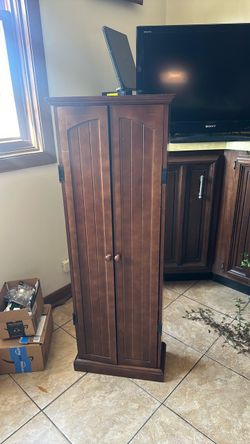 PRICE NEGOTIABLE!! Tall Wood Storage Cabinet with Doors