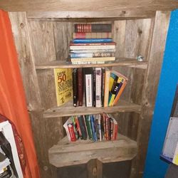 Rustic Wood Corner Hutch 