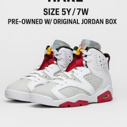 Jordan 6 Retro ‘Hare’ – Size 5Y/7W – Pre-Owned w/ Original Box