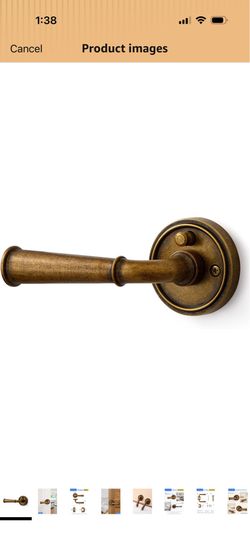 Privacy Door Handles Antique Brass Retro Door Lever, Interior Vintage Door Handle for Bedroom Bathroom, Aluminium Alloy Handle Lever, 2 Pack