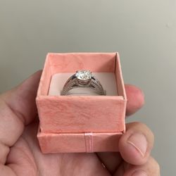 Vintage 3ct moissanite ring with simulated blue sapphire